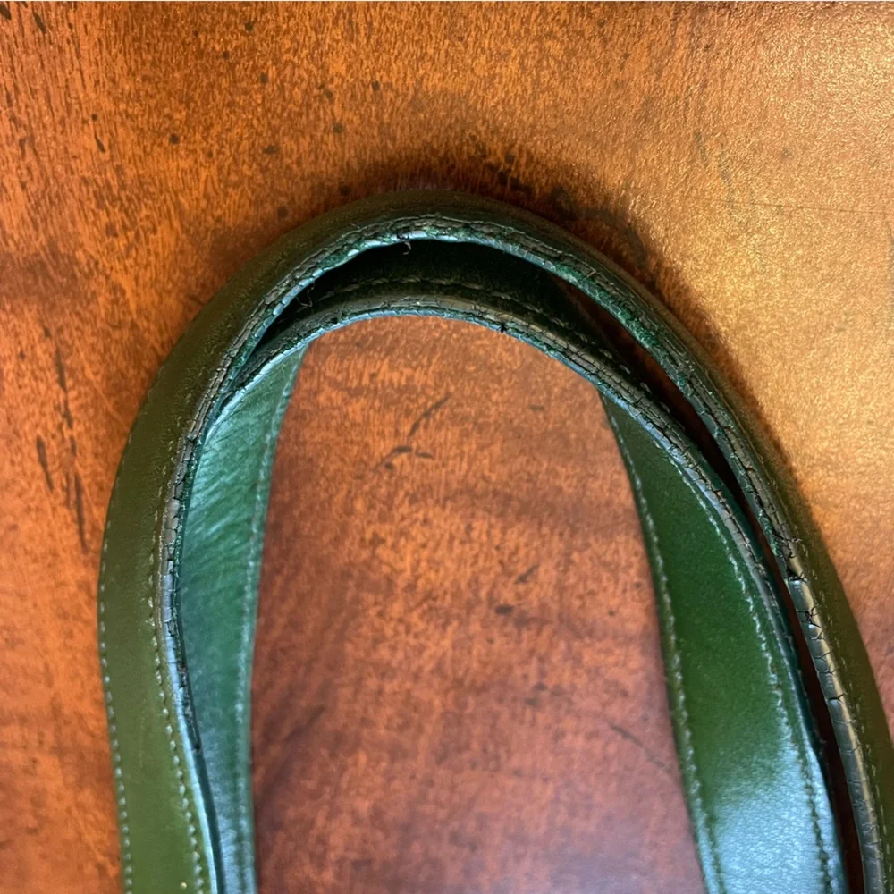 Vintage Coach Hampton Carryall Leather Shoulder Bag - Green - Picture 9 of 13